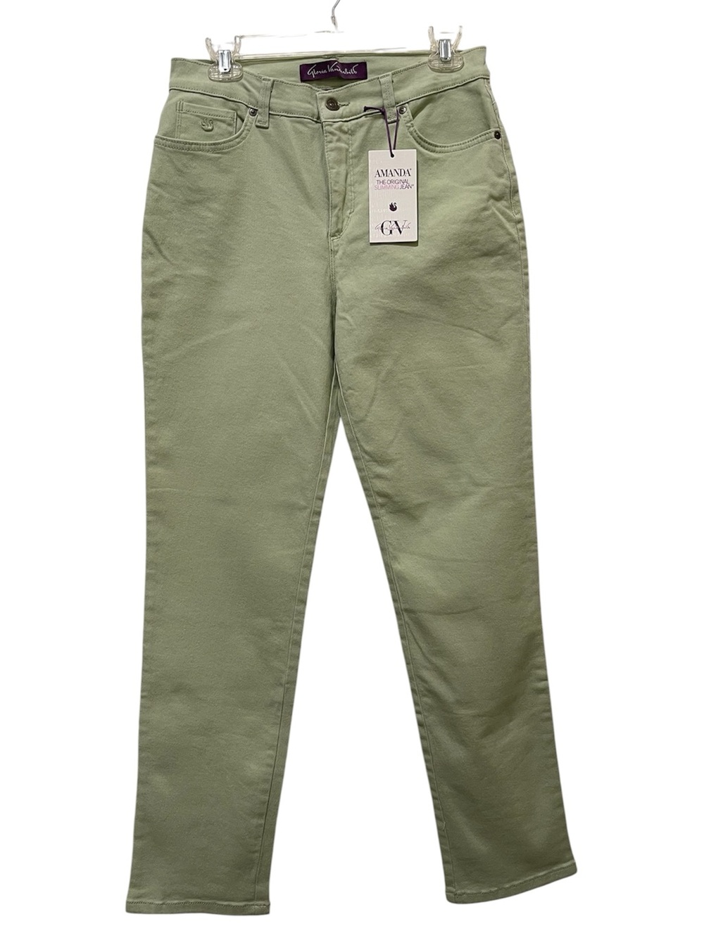 Gloria Vanderbilt Amanda Matcha Latte Straight Leg Jeans Slimming Green Size 6